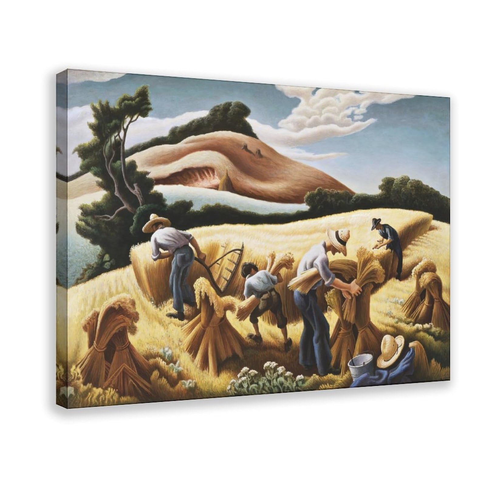 DFJyjFGJJ Thomas Hart Benton - Cradling Wheat Wall Decoration Poster Family Bar Restaurant Garage Cafe Art Sign Gift 20" L X 30" W
