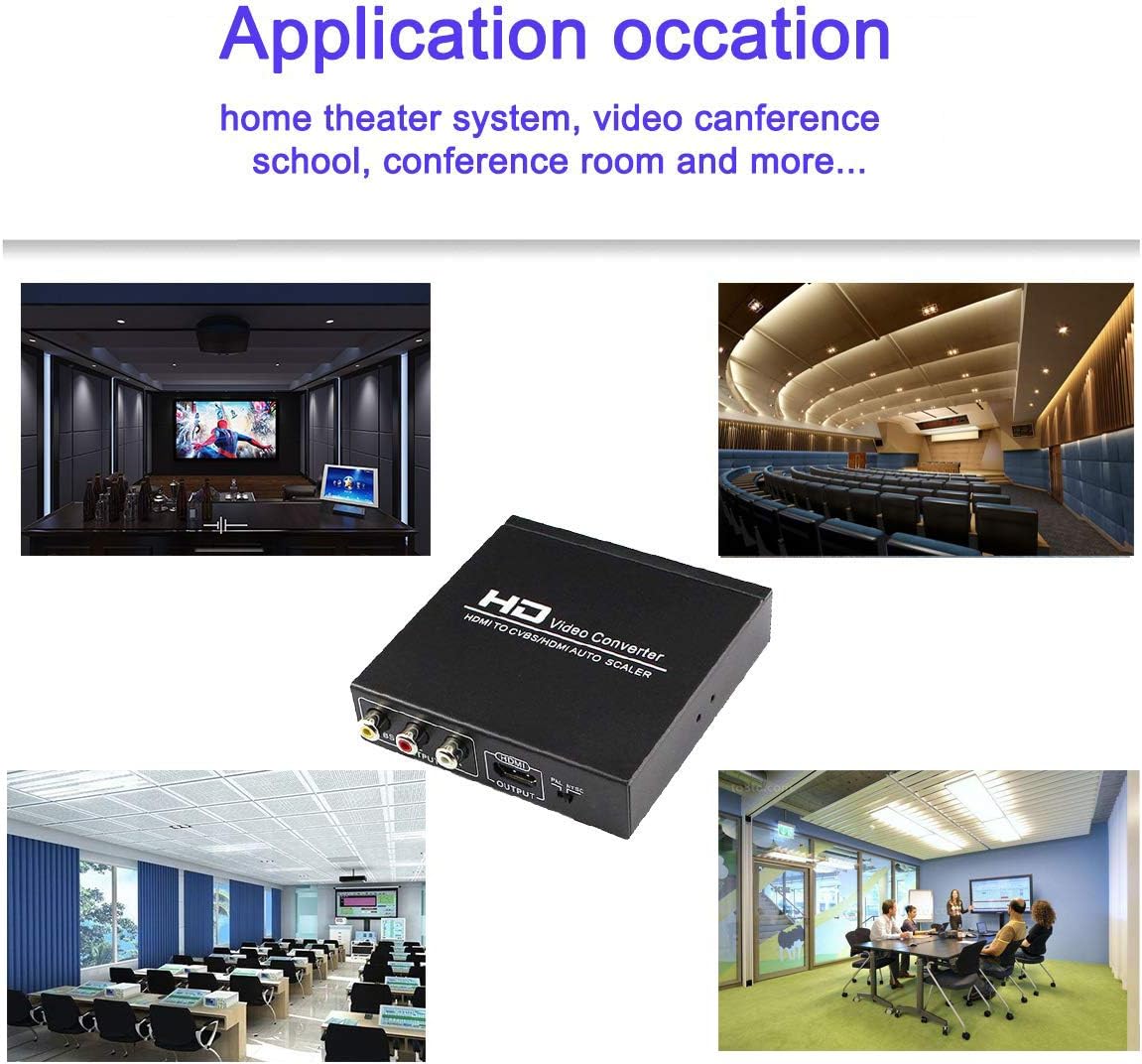 Black Friday Sale 2022 HDMI to RCA and HDMI Converter, HDMI to AV 3RCA and HDMI Adapter Support 1080P, PAL, NTSC for HD TV and Older TV (Black, Iron Shell)