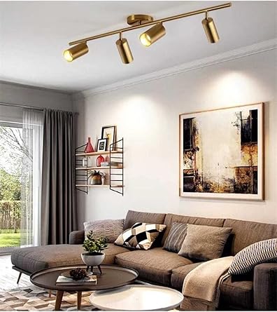 Modavize Spoti Modern Living Room - Kitchen - Cafe Design Antique Color Spot Led Inline 4-way Chandelier Antique