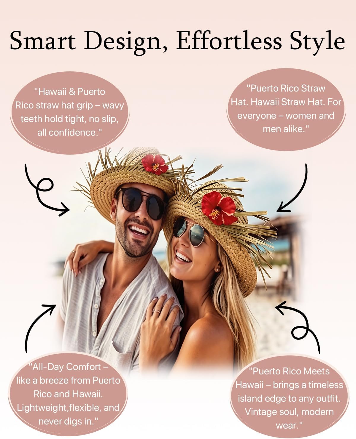 10 Pcs Straw Hat Hawaii, Puerto Rico Straw Hat, Traditional Pava Puerto Rico for Men & Women, Classic Woven Summer for Luau, Beach, Gardening, Fiestas, and Outdoor Weddings