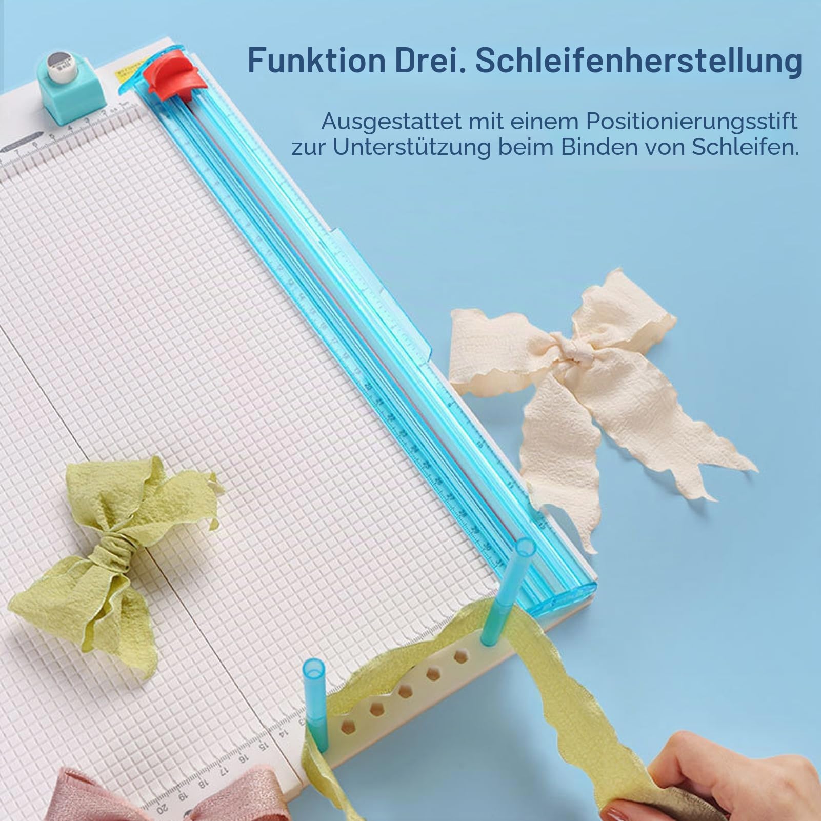 Papierschneider, Falzbrett, Bastelpapierschneider, Zusammenklappbarer Falzmesser, 7-in-1, Multifunktionales Falzpapier, Schnittbreite 12,2 Zoll