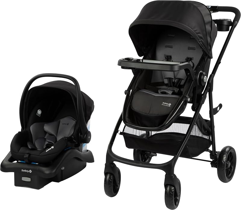 Safety 1st Grow and Go Flex 8-in-1 Car Seat Stroller Combo, Baby Stroller Travel Systems for Infants 4-30 lbs, Stroller and Carseat Combo Set, Night Rider