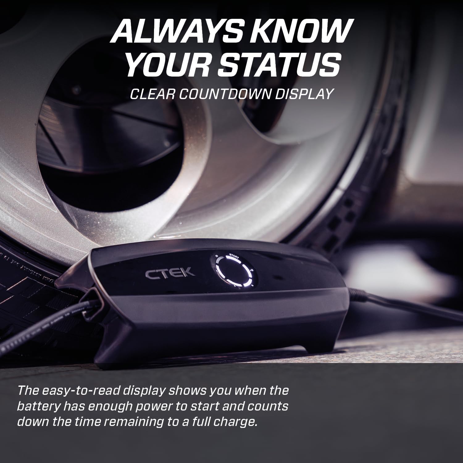 CTEK CS ONE (Gen 2) mit WLAN, 12V Smart Batterieladegerät und Maintainer mit App-Steuerung, Fernüberwachung, adaptives Laden und polaritätsfreie Klemmen für Auto & Motorrad