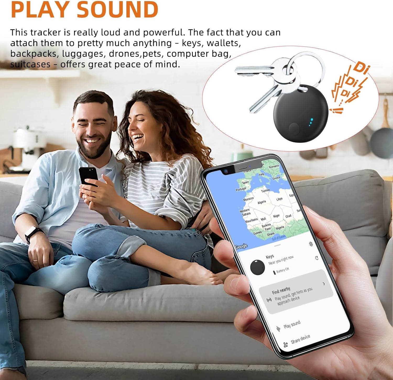 Smart Tags-4 Pack Android, Air Tracker Tags for Android, Bluetooth Smart Tags for Android, Luggage Tracker Works with Google's Find Hub App, Key Finders Item Locator for Keys, Wallets, Suitcases, Pets - Image 2