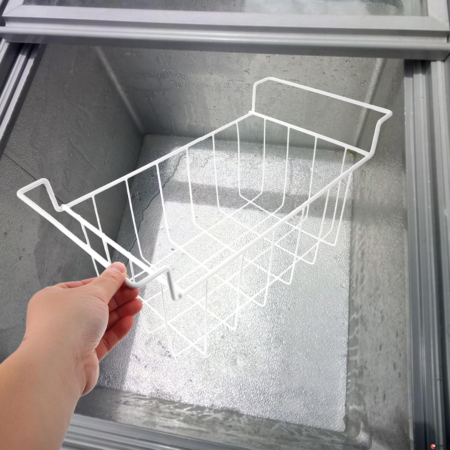 NUOBESTY 3pcs Chest Freezer Organizer Bins: Wire Storage Baskets - Hanging Baskets For Freezer - Metal Wire Organizer Bins For Optimize Space Utilization