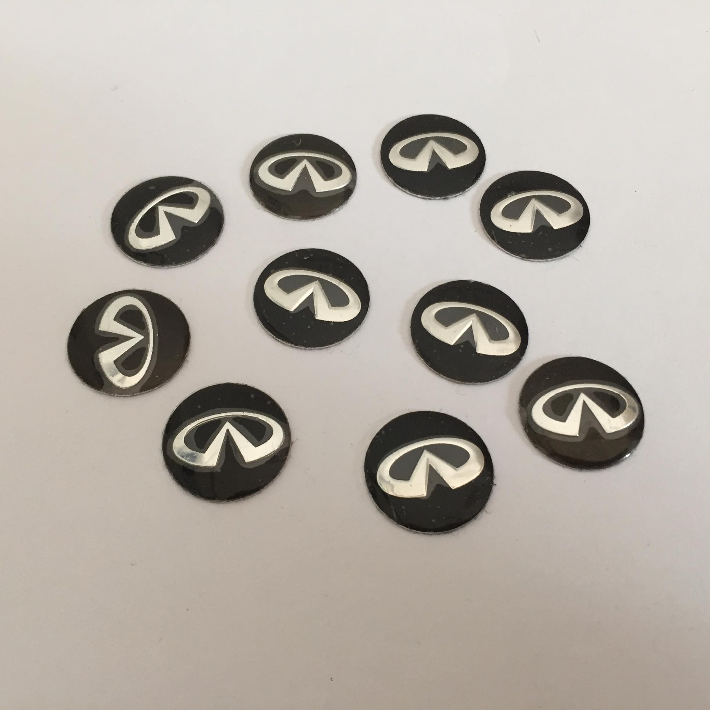 Automobile - 10pcs 14mm for Infinitis Car Remote Key Fob Emblem Badge RаԀiо button Sticker Replacement for q30 q50 g35 g37 fx35 fx37 qx70