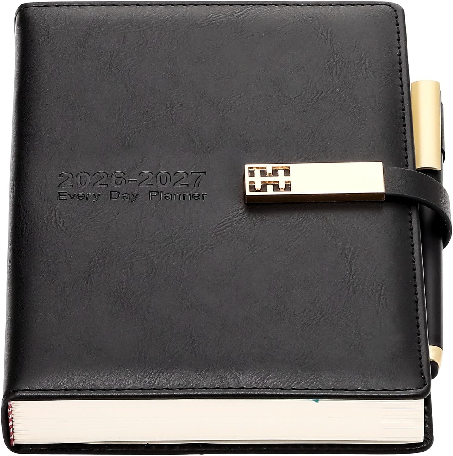 2026-2027 Dairy,Academic Diary 2026-2027 A5 Page A Day from July 2026 to June 2027,Organizer Daily Monthly Planner with Colorful Monthly Tabs,Pen,Pen Loop and Inner Pocket,Bookmarks (Black)