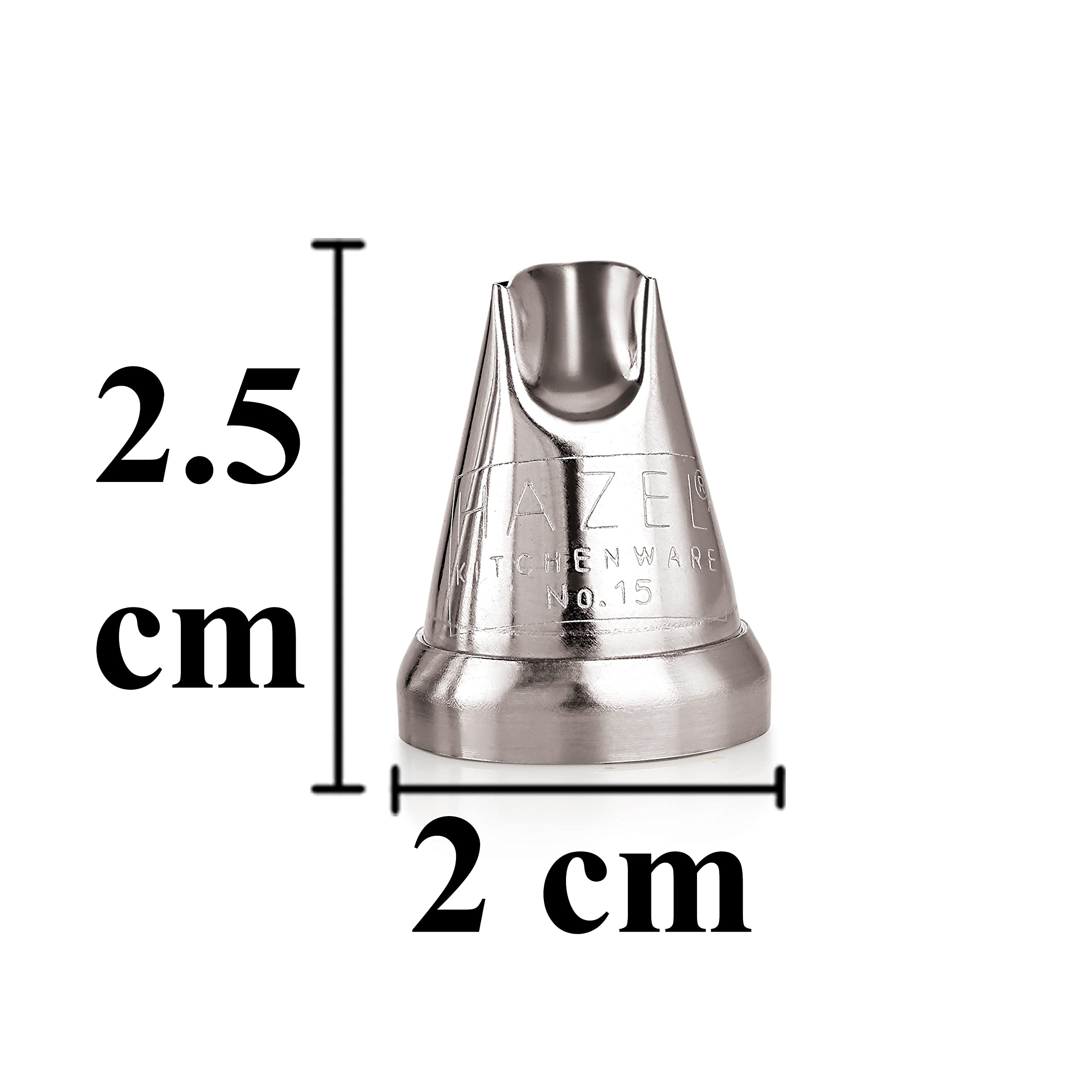 HAZEL Cake Nozzle | Cake Decorating Nozzle Set | Piping Bag Nozzle, (N15 Ruffles Shape) Silver 3