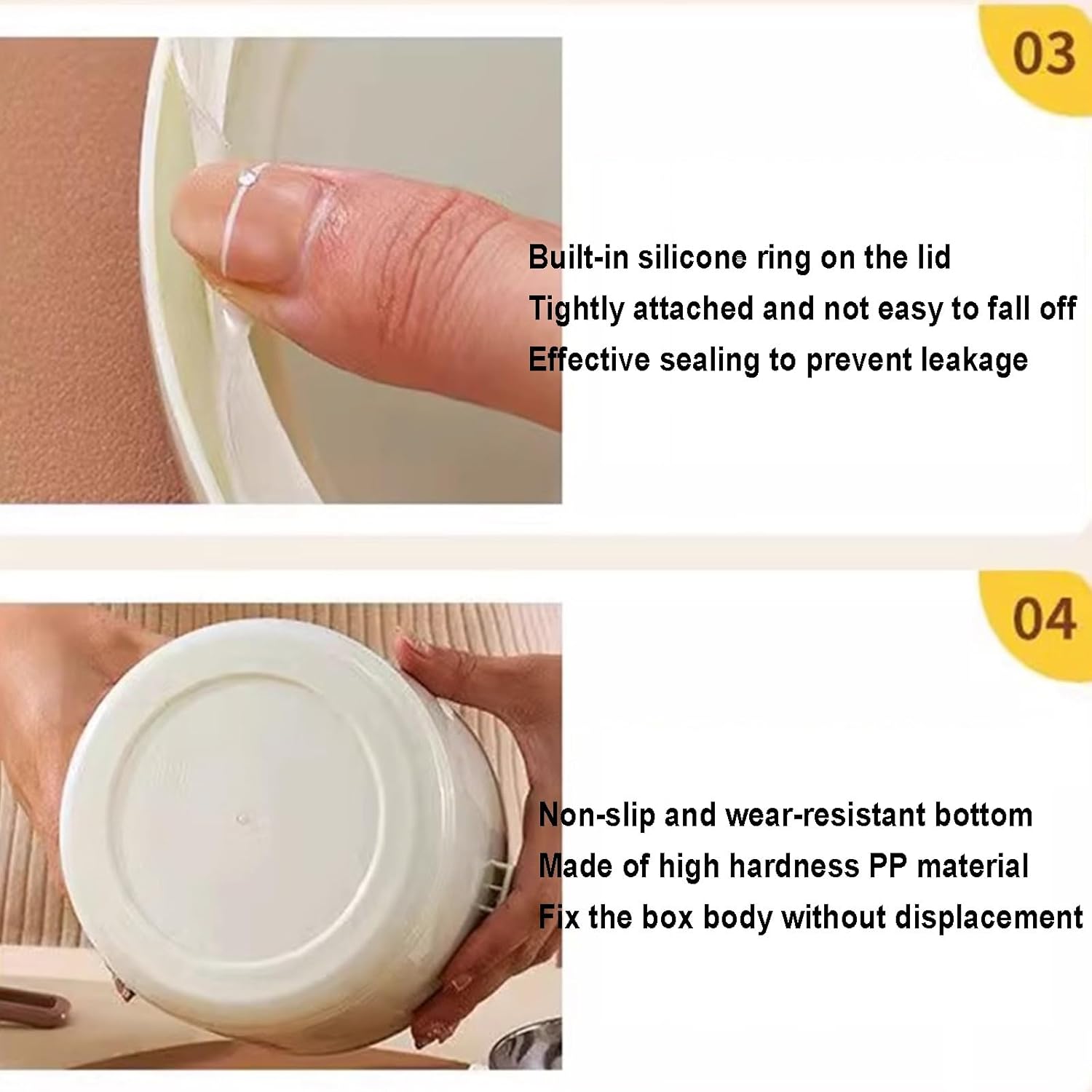 EMYJAY Bento Lunch Box, Stackable Lunch Box Containers Portable Insulated Food Lunch Container Set Bento Boxes for Adults LYWY (Color : White, Size : 16.5x22cm)