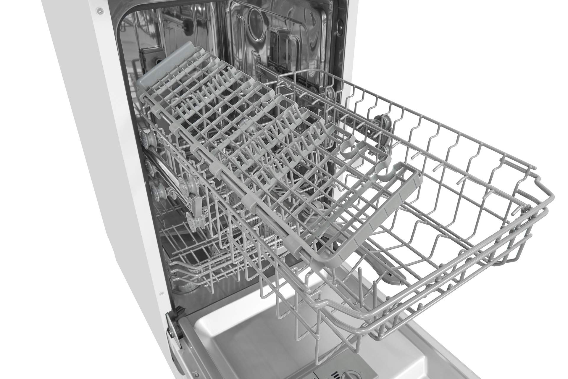 Exquisit® Lavavajillas 45Cm, Clase E, Color Blanco, 9 Servicios, 6 Programas, Cesto Regulable, Funciones Extra Seco y Media Carga, Interior Inox, Consumo 70 kWh/año, Medidas 84,5x44,8x60 Cm.