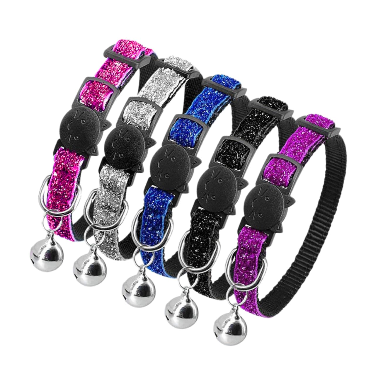 FRCOLOR 15stücke Verstellbare Nylon Katzenhalsbänder Mit Sicherheitsverschluss Und Glöckchen Schnelles Ausziehen Für Katzen Hunde Und Kleine Tiere Farben