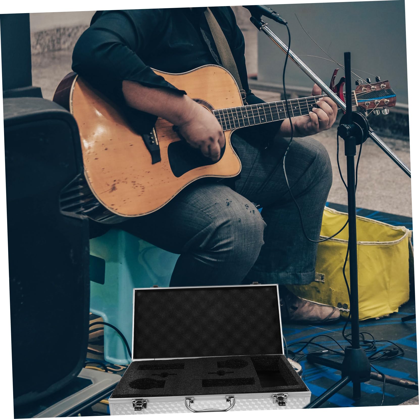 YARNOW Borsa per Microfoni Portatile con Slot Custodia per Trasporto con Imbottito e Design Elegante per Microfoni Wireless