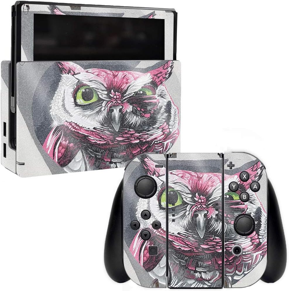 MightySkins Glossy Glitter Skin for Nintendo Switch - Owl Wink | Protective, Durable High-Gloss Glitter Finish | Easy to Apply, Remove, and Change Styles | Made in The USA