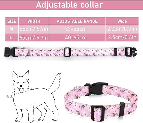 Miniatura 2 de TIESOME Collar suave ajustable para perro diseño floral bohemio multicolor lindos patrones para mascotas pequeñas medianas y grandes cachorros