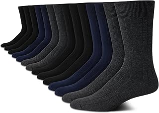 Van Heusen Mens Dress Socks - 14 Pack Soft Stretch Moisture Wicking Crew Socks for Men for Everyday Office ...