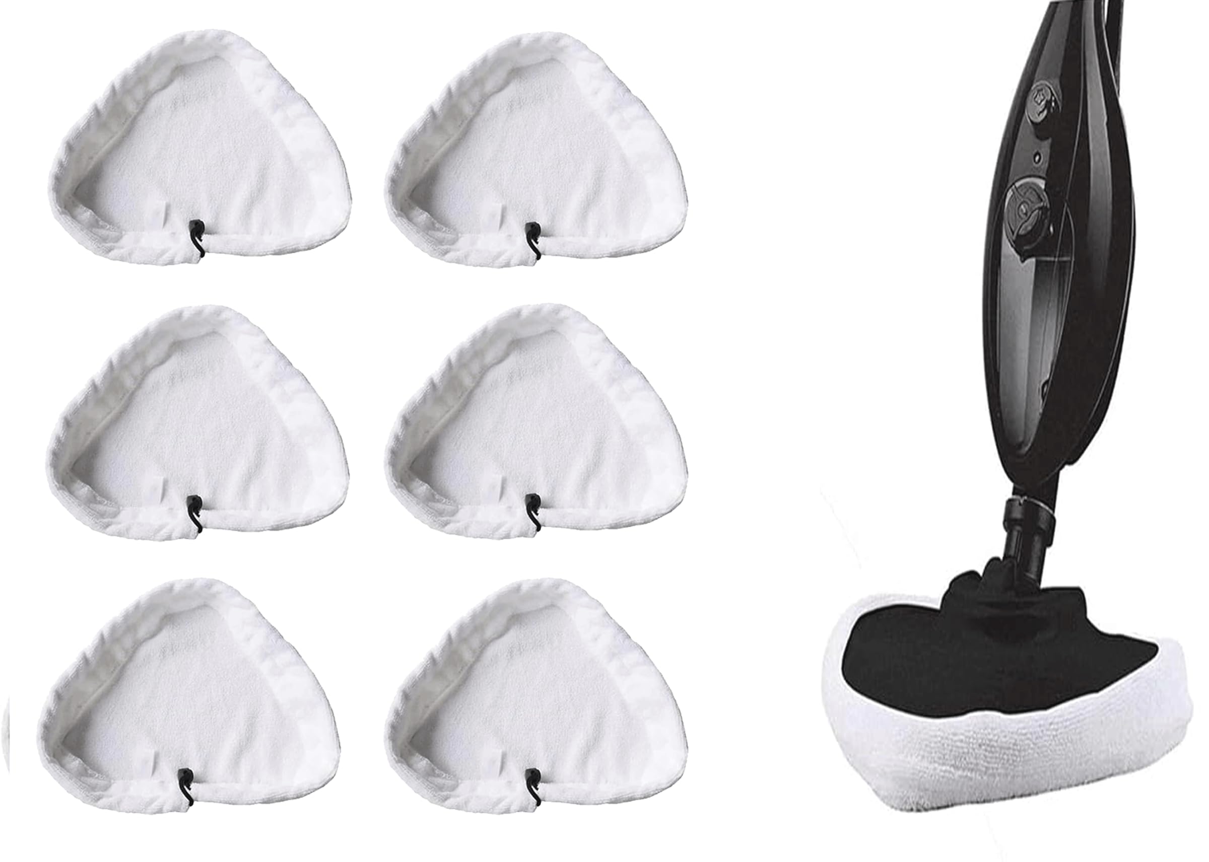Tifee 6 Pcs Universal Triangle Steam Mop Pads, Compatible With H2o Steam Cleaner, X5 And Vax S2 Steam Mops, Reusable & Washable For Hard Floors, Tiles, Wood, Marble