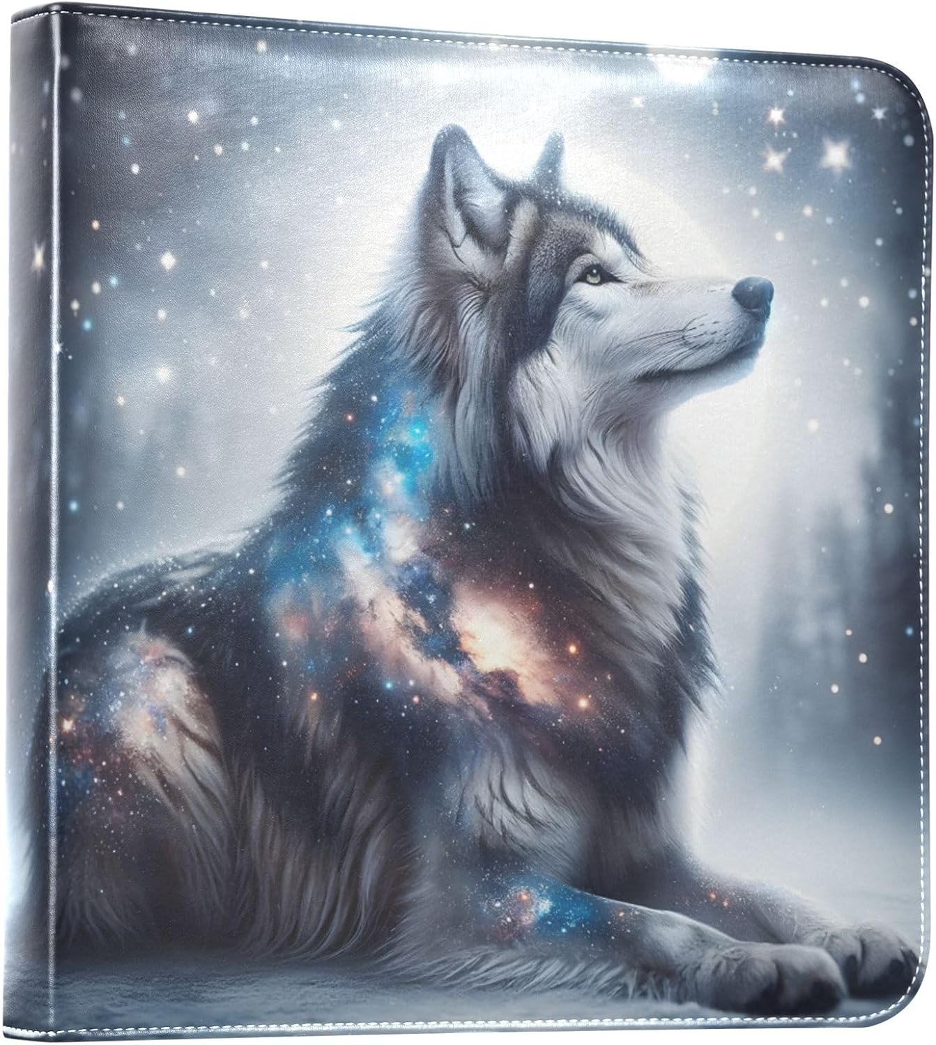 JIPONI Dog Stars Large Photo Album, DIY Leather Cover Scrapbook Albums for 4x6 5x7 6x8 Pictures, Self Adhesive Memory Book for Wedding, Baby, Family