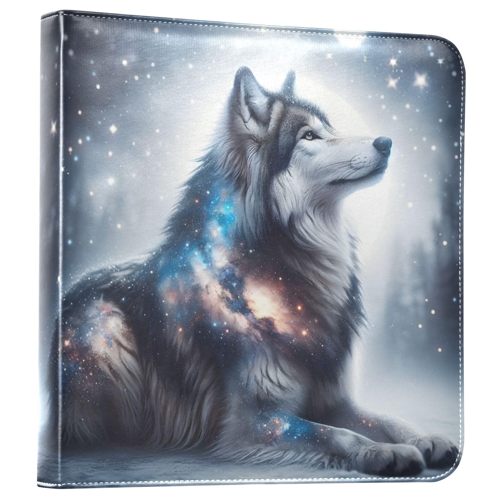 JIPONI Dog Stars Large Photo Album, DIY Leather Cover Scrapbook Albums for 4x6 5x7 6x8 Pictures, Self Adhesive Memory Book for Wedding, Baby, Family