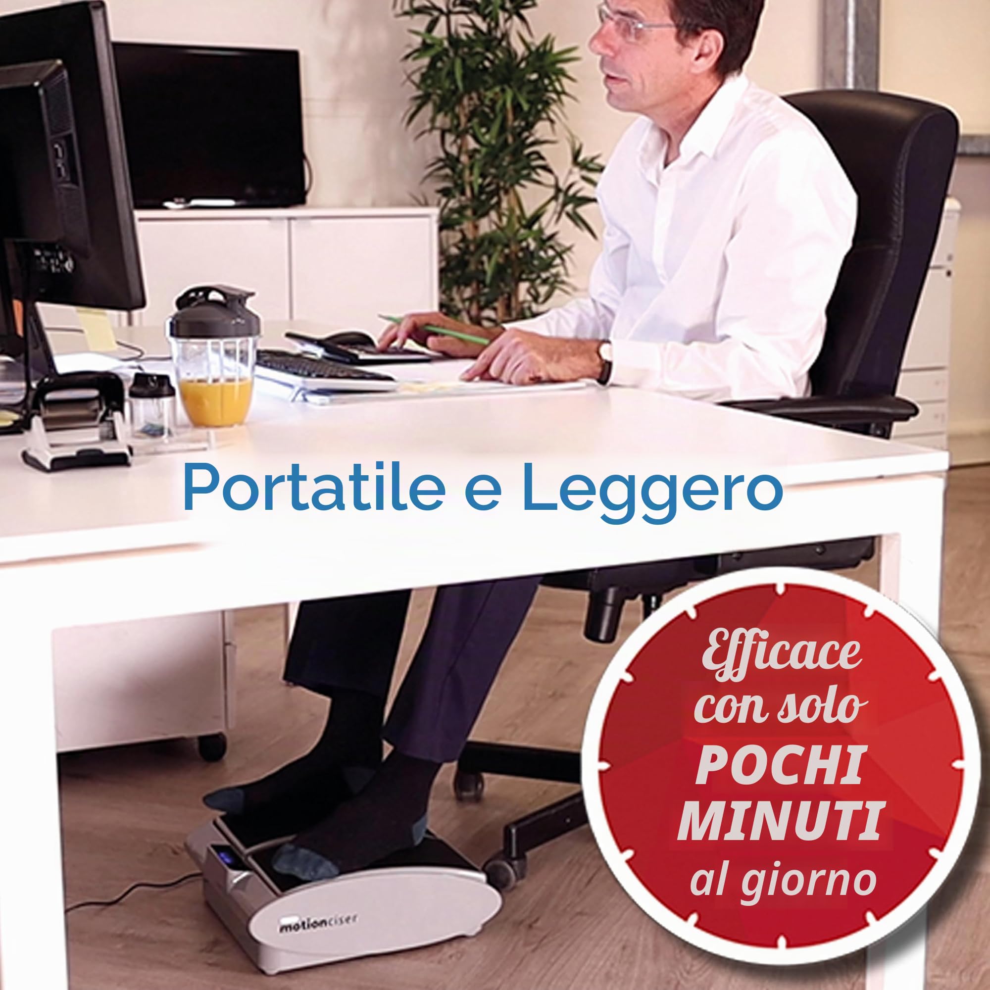 MOTION CISER: Simulatore di passi, massaggio piedi/gambe e termoterapia. Relax + Esercizio: muove le gambe come quando si cammina. Telecomando. Portatile.