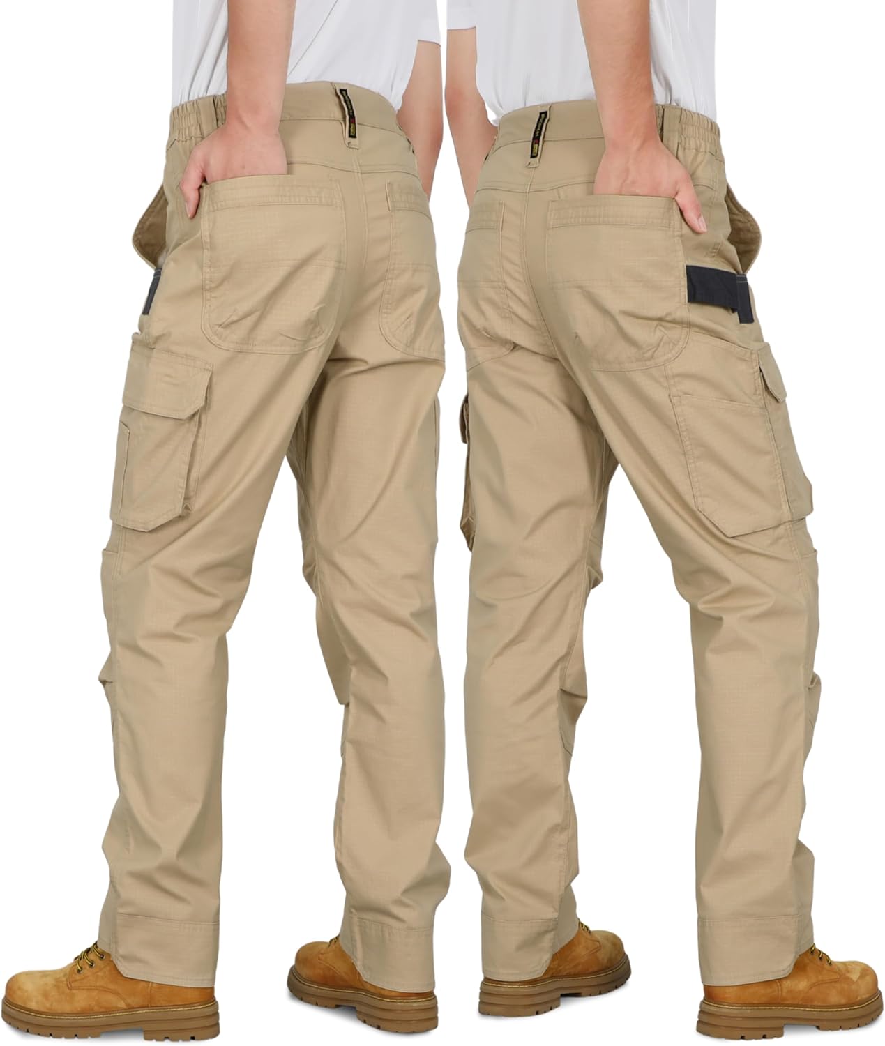 BOCOMAL FR Stretch Cargo Pants Lightweight Ripstop Relaxed Fit Flame Resistant Reinforced Work Carpenter Jeans NFPA2112 CAT2 - Image 2