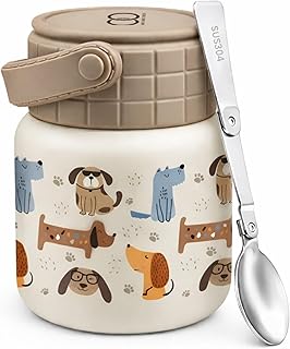 ONE AND ONLY Kids Stainless Steel Lunch Box with Foldable Spoon Brown 450 ML Food Jar with Leak-Resistant Lid for School/T Price In India