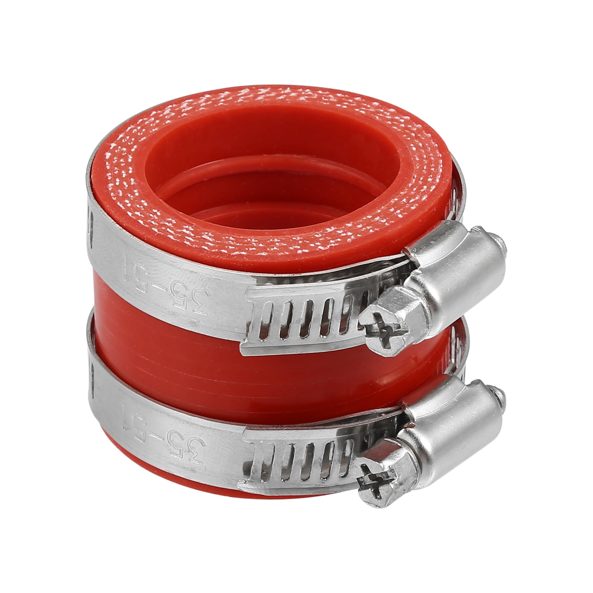 ACROPIX 35mm ID Rubber Red Motorcycle Carburetor Adapter Inlet Intake Pipe Manifold Adapter Boot Sleeve Interface with Clamps - Pack of 2-image-47