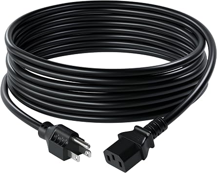C2G 10FT Replacement AC Power Cord Shielded - Power Cable for Electronics, TV, Computer, Printer, Radio, Monitor, Samsung, Dell, Vizio, LG, Asus, Laptop and More 03134