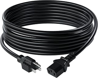 C2G 10FT Replacement AC Power Cord Shielded - Power Cable for Electronics, TV, Computer, Printer, Radio, Monitor, Samsung, Dell, Vizio, LG, Asus, Laptop and More (03134)