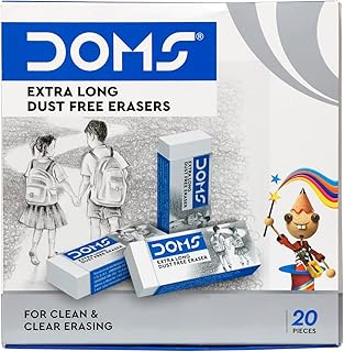 Non-Toxic Dust Free Extra Long Eraser Box Pack | For Clean & Clear Erasing | Stationery Gift Item For Kids & Students | Pack of 20 Pieces