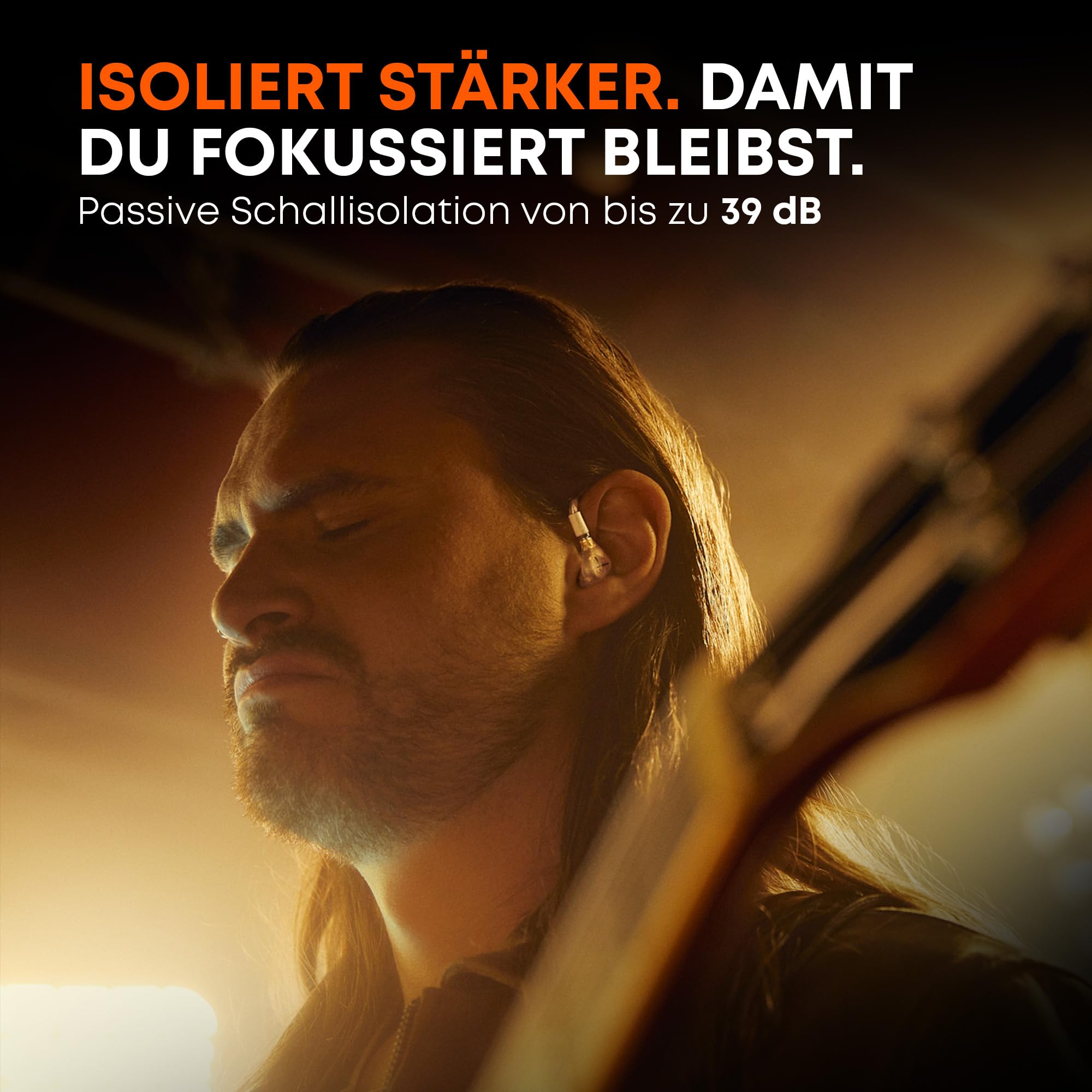 beyerdynamic DT 30 IE Professioneller In-Ear-Monitor für Bühne & Proberaum | Passive Schallisolation bis zu 39 dB, ergonomische Passform, abnehmbares MMCX-Kabel, Farbe Transparent