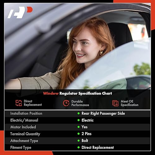 Miniatura 2 de A-Premium Elevalunas eléctrico con motor compatible con Acura TL 2004-2008 trasero derecho lado del pasajero