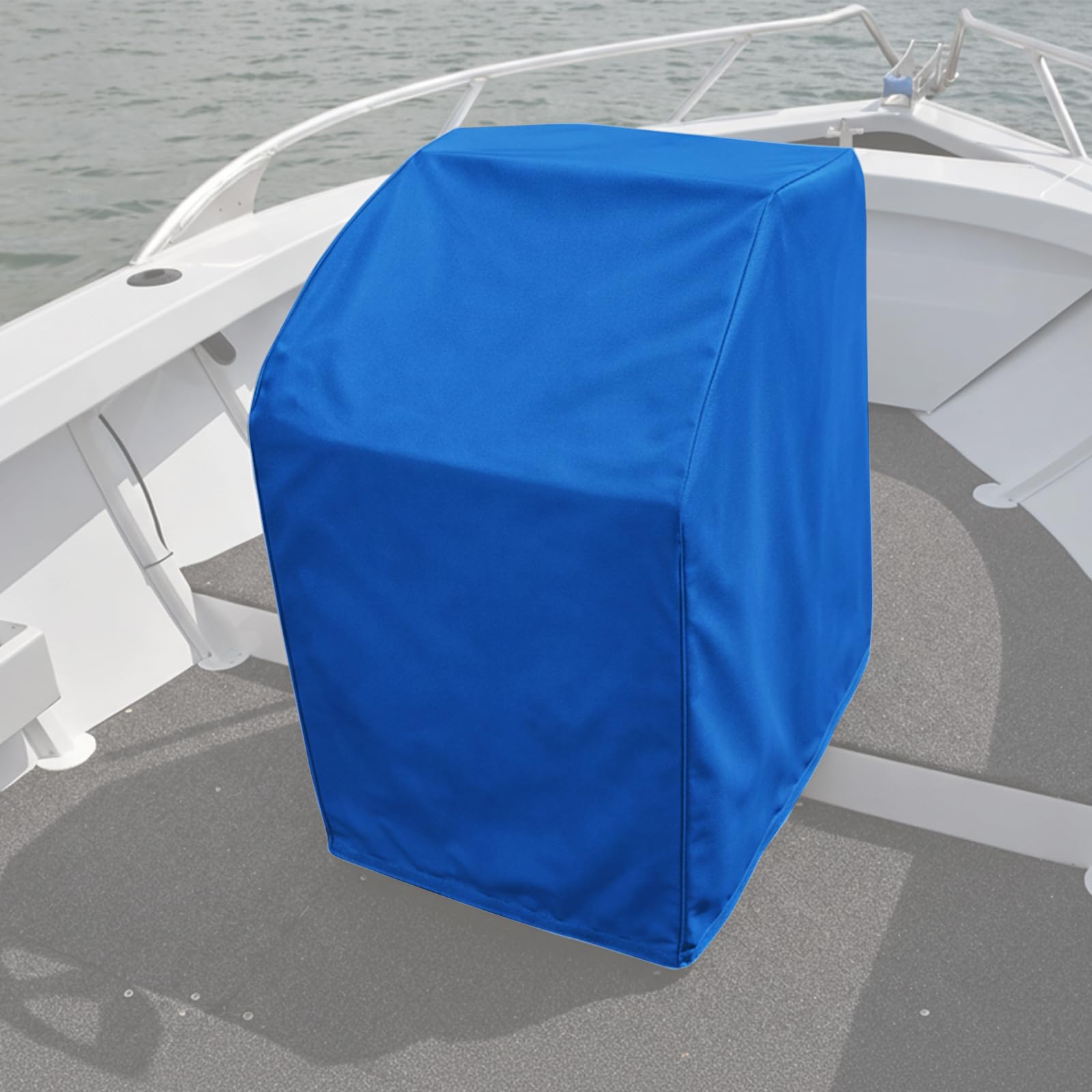 Boat Centre Console Cover, 600D Marine Grade Polyester Canvas, Waterproof Console Protection Cover for Boats (Blue, L)