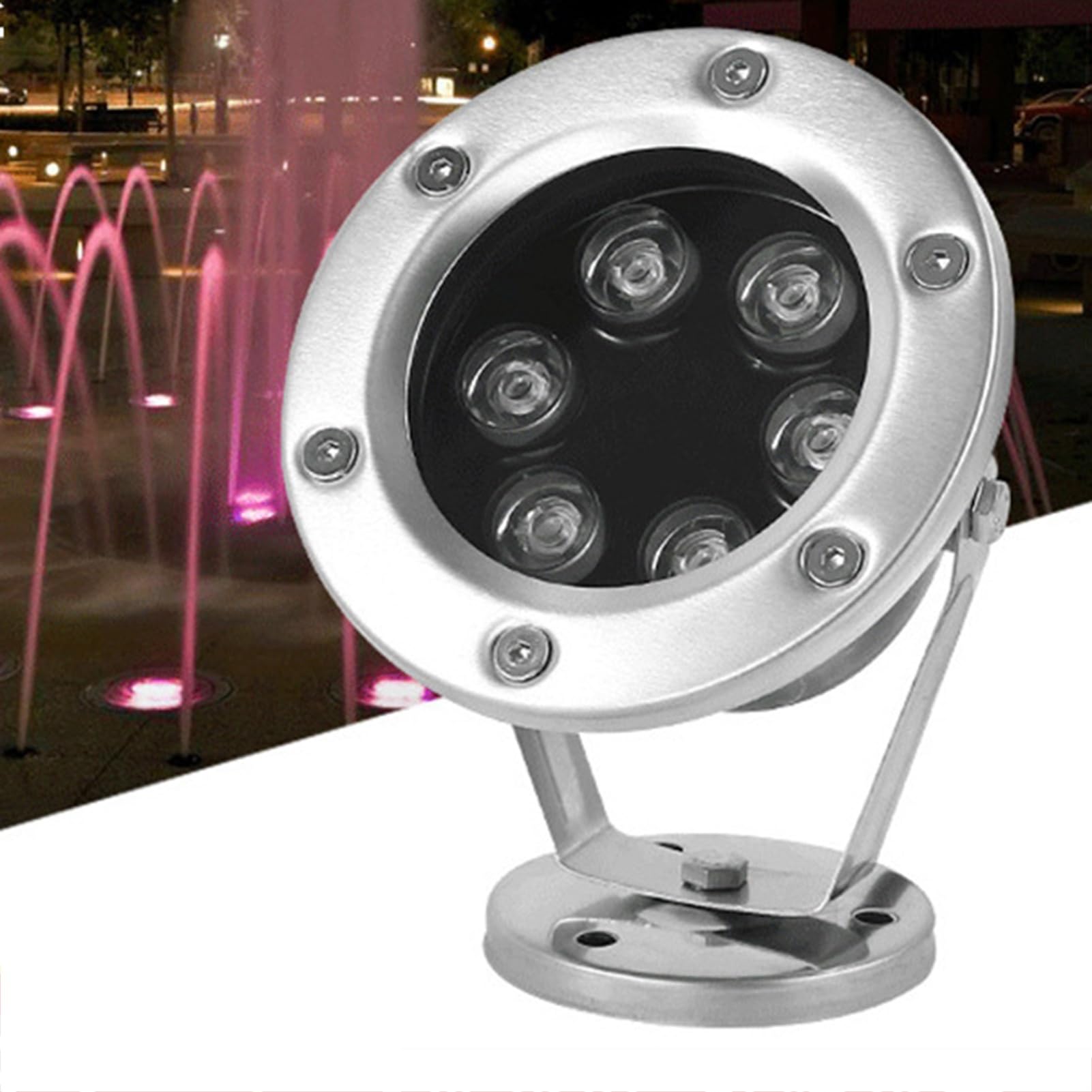 LED Underwater Fountain Light Submersible Decor Spotlight IP68 Waterproof Low Voltage Pond Lights for Garden Lawn Swimming Pool Rockery Landscape Lamp(RGB,3W-24V)