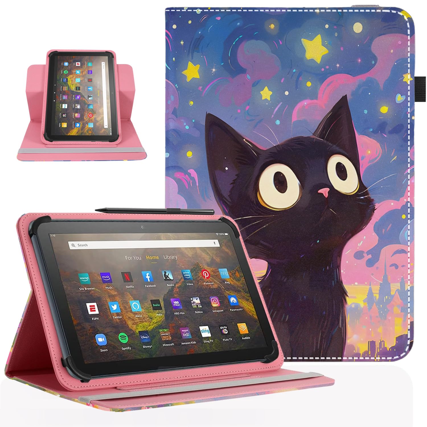Universal 8.7" 8 Inch Tablet Case,360 Degree Rotating