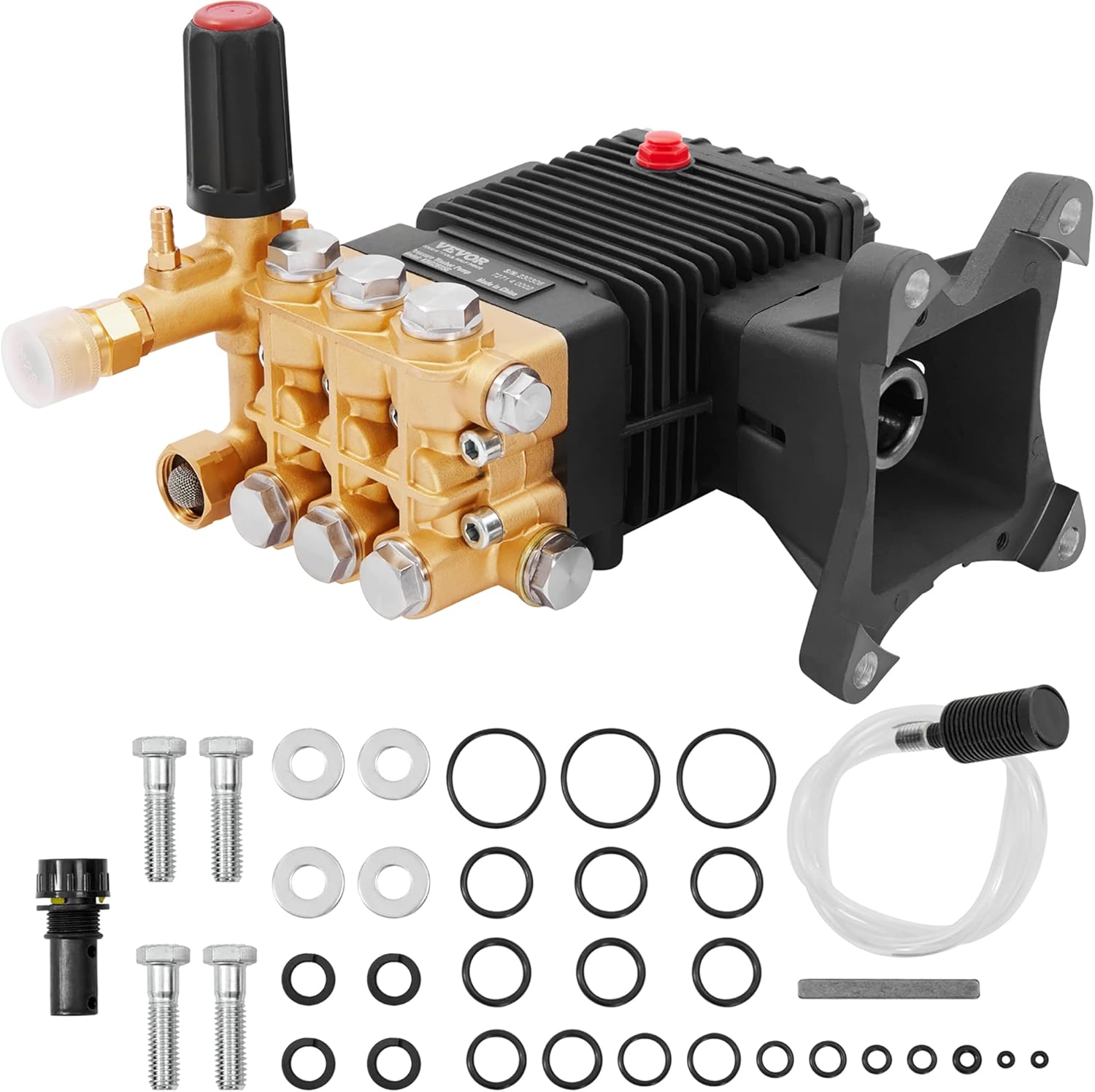 VEVOR Pressure Washer Pump, 1" Shaft Horizontal Triplex Plunger, 4400