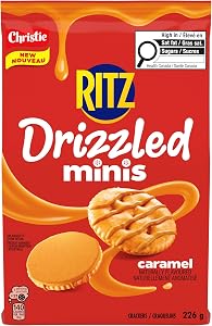 RITZ Minis Craquelins Caramel, Collation Sucrée et Salée, Format Sac 226 g