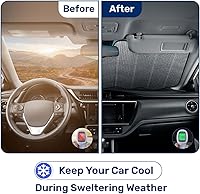 Vista 3 de GENANY Parasol Divertido para Parabrisas de Pareja de Perros Golden Retriever Lindos para Coche SUV Camión (55x30 Pulgadas), Parasol