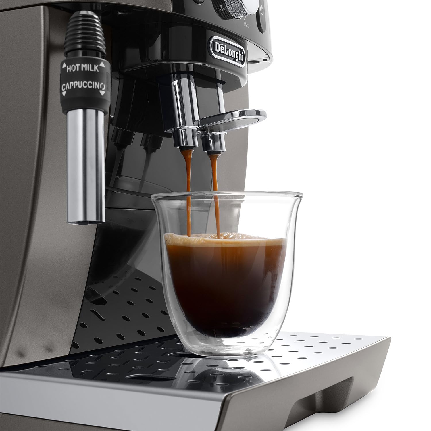 De'Longhi Magnifica S Smart ECAM250.​33.​TB, automatyczny ekspres do kawy z wbudowanym młynkiem do kawy, ręczny system montażu mleka do cappuccino, 4 przepisy One Touch, tytanowy i czarny