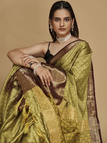 Image of Avantika Fashion Women's Woven Cotton Silk Art Silk Banarasi Saree With Blouse Piece