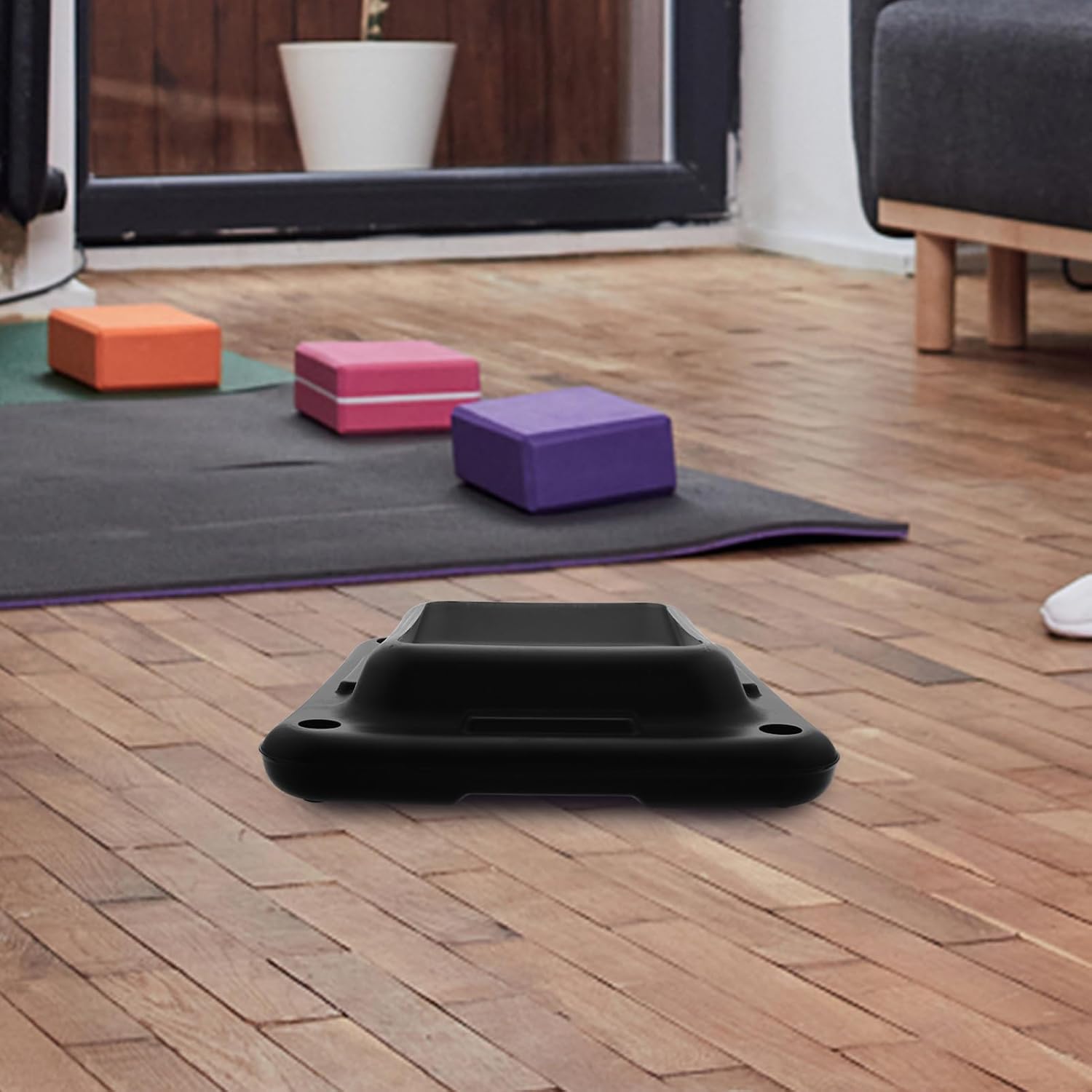 Enhanced Stability Yoga Pedal Base Home Gym Floor Mat Aerobics Step Platform Holder