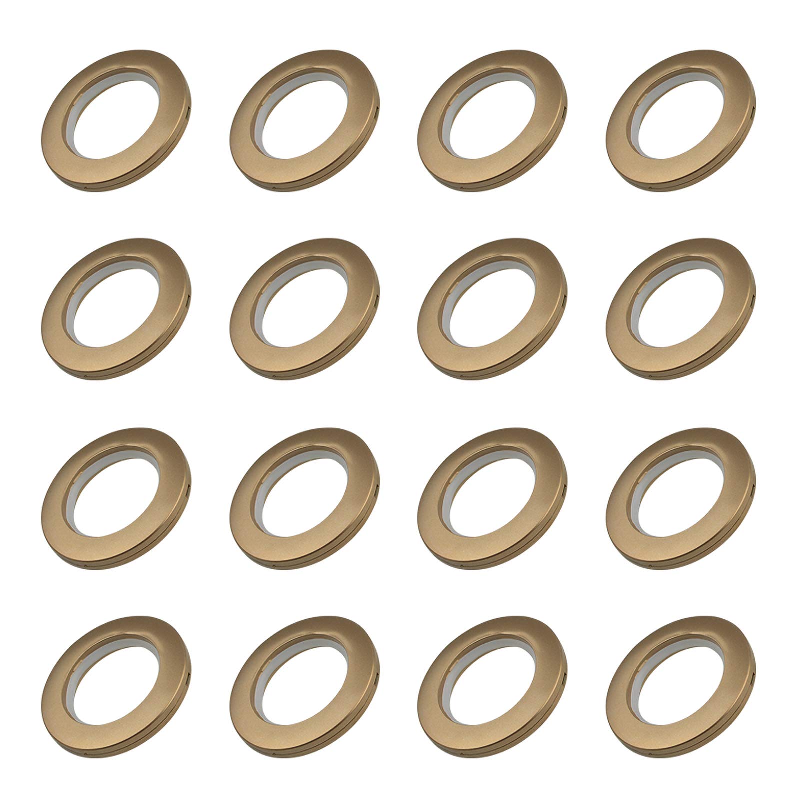 Increway Brown 16Pcs Curtain Grommets, 4.2Cm Inner Diameter Abs Plastic Low Noise Roman Ring Curtain Diy Eyelet Rings Sewing Top Grommets (Brown)