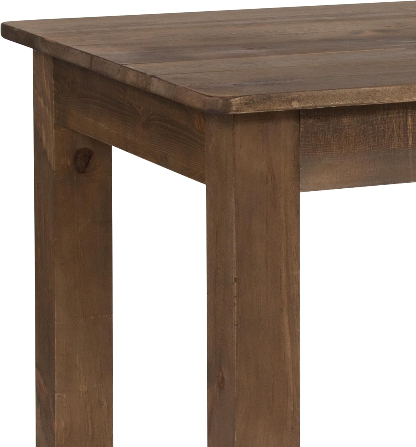 EMMA + OLIVER 46" x 30" Rectangular Antique Rustic Solid Pine Farm Dining Table