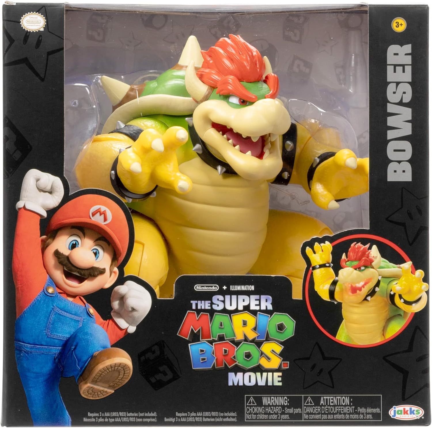 THE SUPER MARIO BROS. MOVIE 7-Inch Feature Bowser Action Figure with Fire Breathing Effects