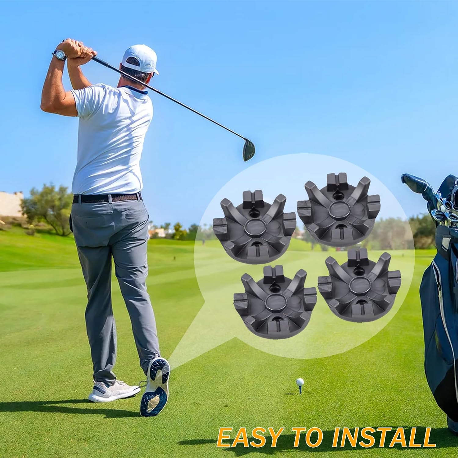 50PCS Golf Spikes Replacement with Wrench Tool, 6mm Metal Thread Golf Shoe Cleats Replacement, Screw-in Golf Spikes for Golf Shoes
