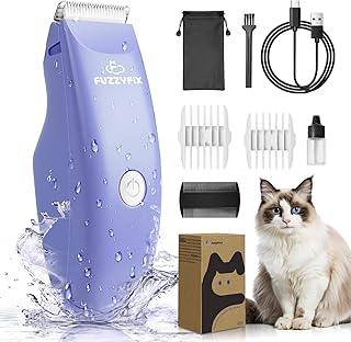 Pet Grooming Clippers for Matted Hair Cat, Low Noise Hair Trimmer Kit for Long Fur, Waterproof Portable USB Rechargeable Professional Pet Grooming Supplies Cordless Shaver for Small Dog Pets