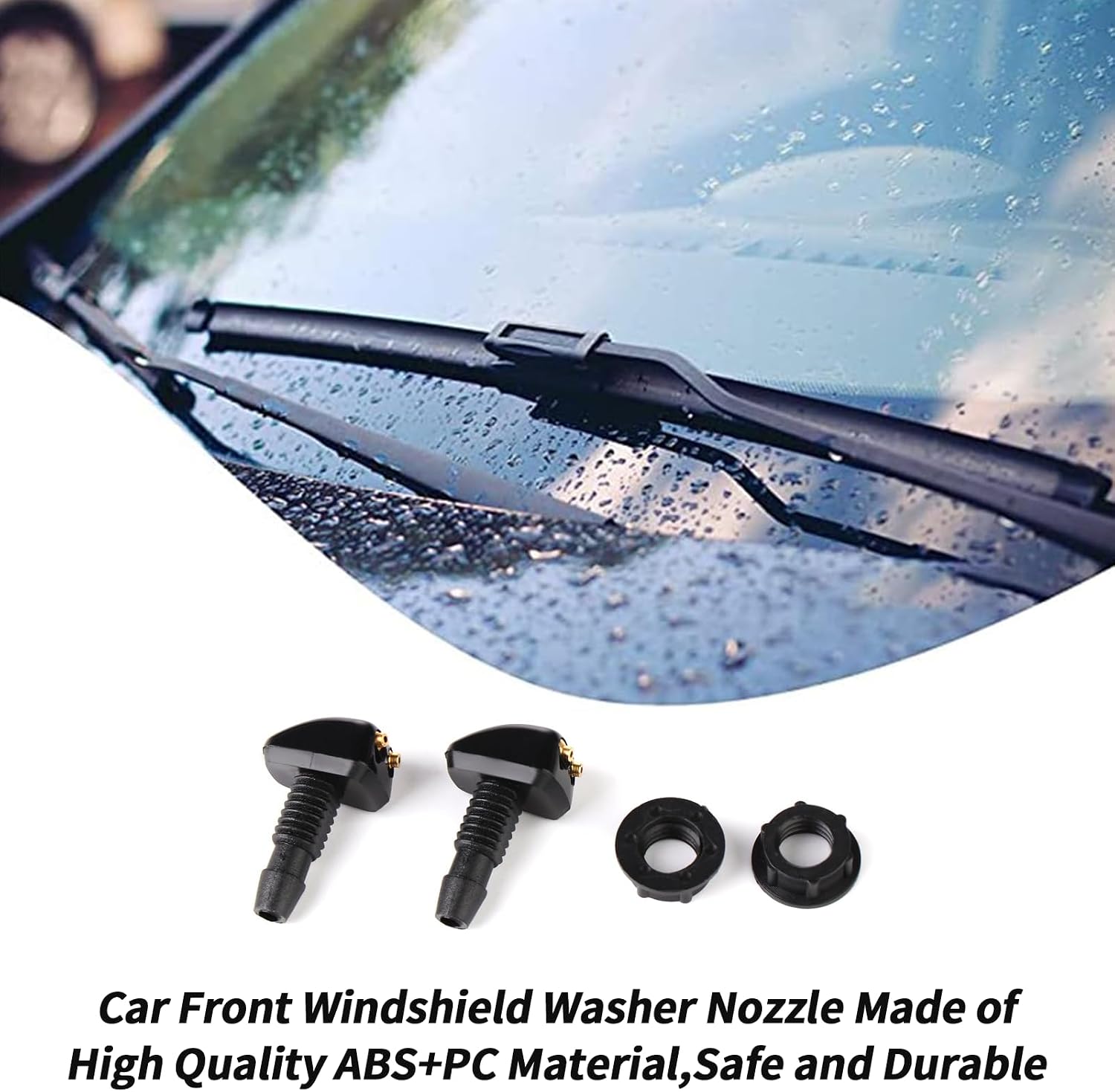 Windshield Washer Nozzle, 2Pcs Adjustable Front Automotive Replacement Windshield Wiper Nozzles, Windshield Sprayer Nozzle for Ford Honda Chrysler Subaru BMW Buick Chevrolet Dodge Jeep