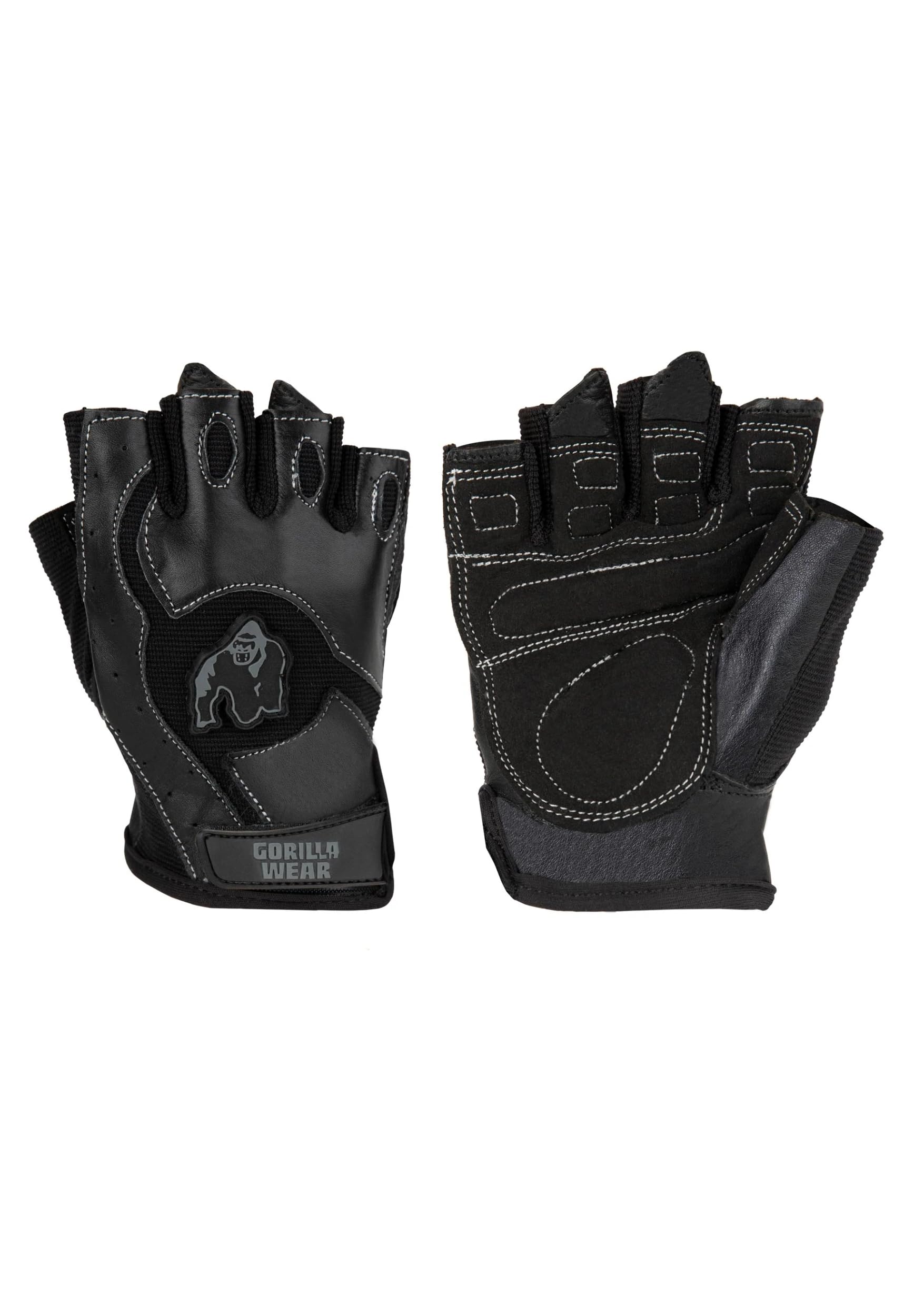 GORILLA WEAR Get a Grip Mitchell Training Gloves - Black: Maximum Ventilation, Reinforced Grip & Protection Black L
