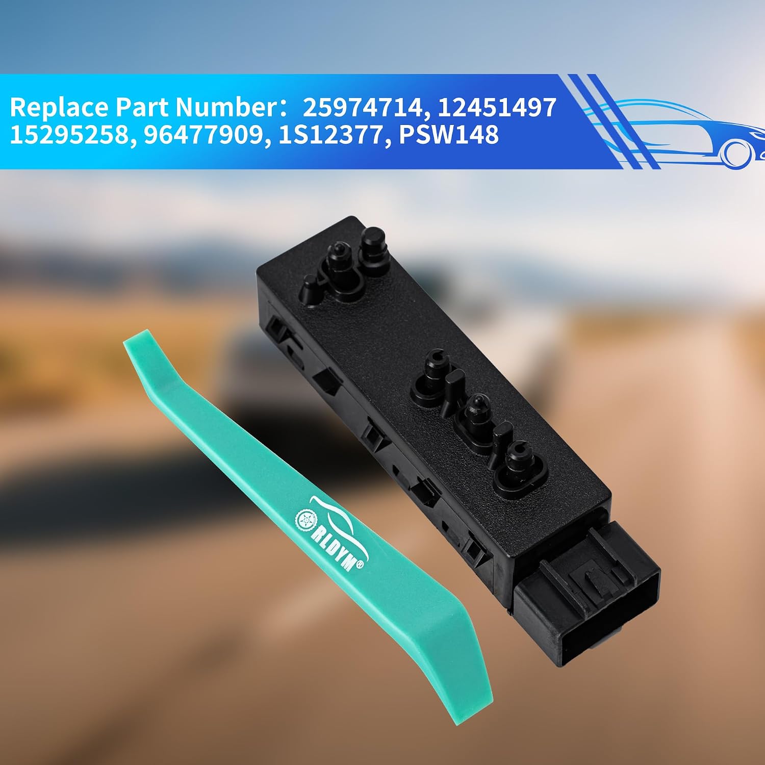 Power Seat Switch Adjust Switch Front Left Driver Side 25974714 for Buick Cadillac SRX Chevy Camaro Cruze Equinox Malibu Traverse GMC Acadia Terrain Replace 12451497, 1S12377, PSW148
