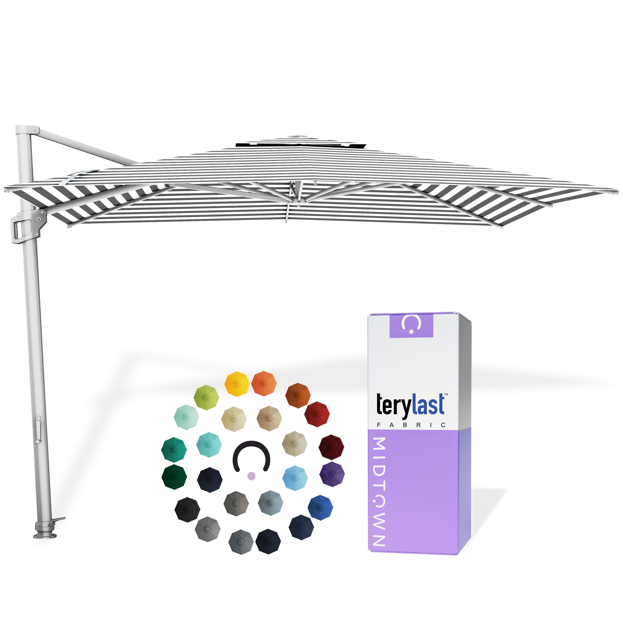 Midtown Umbrellas Grande Square - 9 x 9 Ft Cantilever Umbrella