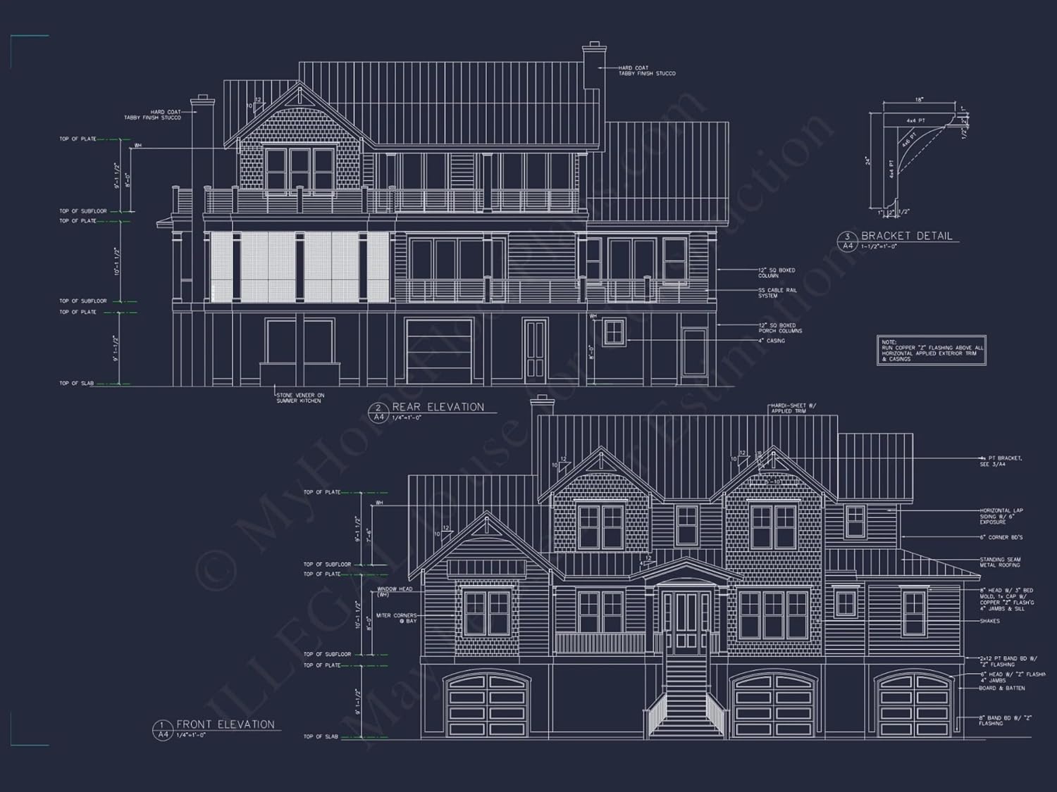 17-1036 HOUSE PLAN - Elegant Beach House Plan: CAD and Blueprint Designs